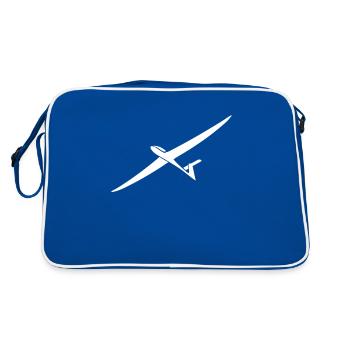 Sailplane Glider Aviation - Retro Tasche - Blau/Weiß - Hinten