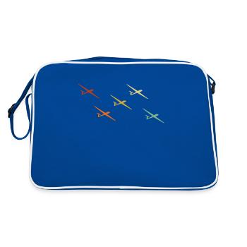 Sailplane Glider Aviation - Retro Tasche - Blau/Weiß - Hinten