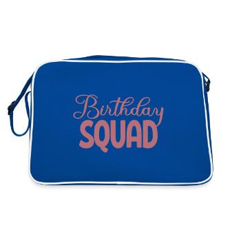 Birthday Squad Matching Gruppe Geburtstagsfeier Geschenk - Retro Tasche - Blau/Weiß - Hinten