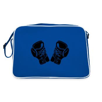 Gants de boxe Symbole Boxe - Sac Retro - bleu/blanc - Dos