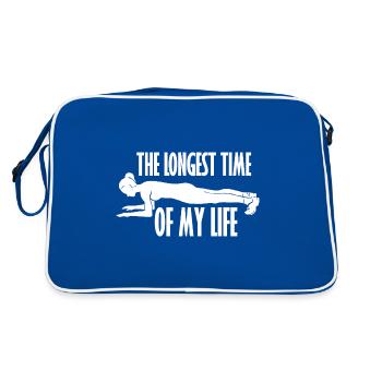 Planking - Abs Workout Cardio Funny - Gym - Retro Tasche - Blau/Weiß - Hinten