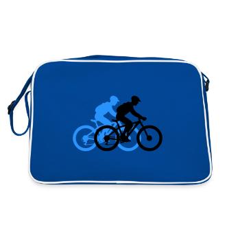 VTT Vélo Homme Silhouette - Sac Retro - bleu/blanc - Dos