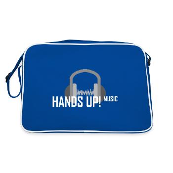 Hands Up Musik Dancecore Techno Geschenke - Retro Tasche - Blau/Weiß - Hinten