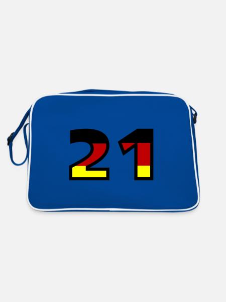 21 Numéro Allemagne Jersey - Sac Retro - bleu/blanc - Dos
