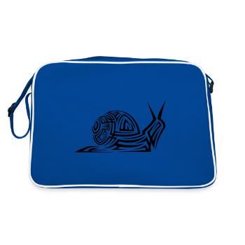 Snail Tribal Tattoo - Retro Bag - blue/white - Back