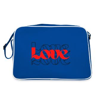 Amour Amour Amour En noir et Rouge. - Sac Retro - bleu/blanc - Dos