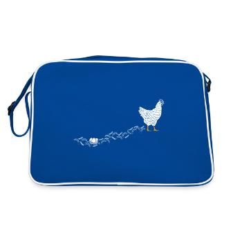 Hühnerflüsterer Huhn Hühnerhalter Hühner - Retro Tasche - Blau/Weiß - Hinten