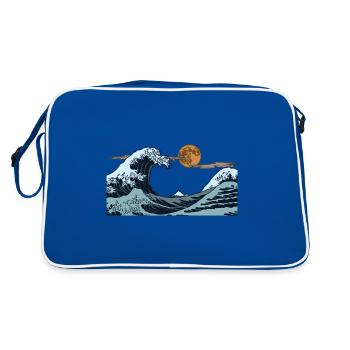 Kanagawa Waves Aesthetic Japanese Art Great Wave - Retro Bag - blue/white - Back
