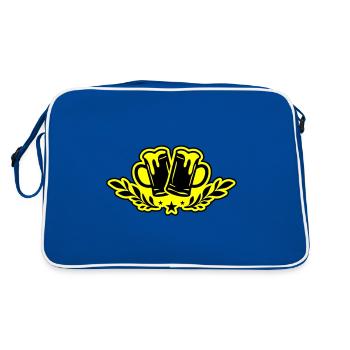 Verre à bière Chope de bière Bière - Sac Retro - bleu/blanc - Dos