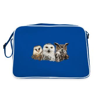 Chouettes et hiboux - Sac Retro - bleu/blanc - Dos