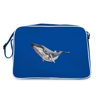 Humpback Whale - Retro Bag - blue/white - Back