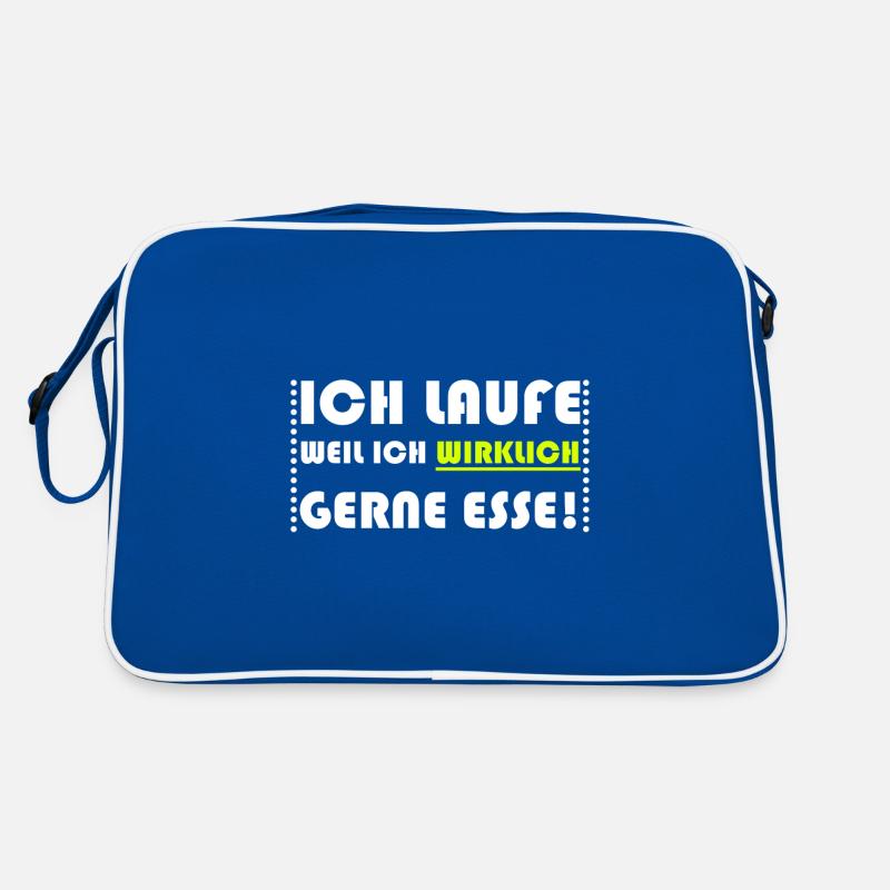 Ich laufe weil ich wirklich gerne esse Retro Tasche