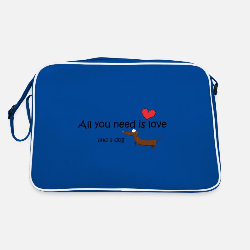 Teckel comique mignon avec dicton - Sac Retro - bleu/blanc