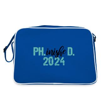 Doktor 2024 Abschluss Philister Dissertation Phd - Retro Tasche - Blau/Weiß - Hinten