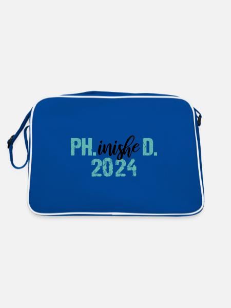 Docteur 2024 Graduation Philistin Dissertation Phd - Sac Retro - bleu/blanc - Dos
