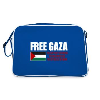 Gaza libre, drapeau de la Palestine, sauver Gaza, Palestine - Sac Retro - bleu/blanc - Dos
