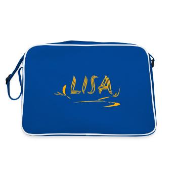Lisa - Retro Bag - blue/white - Back