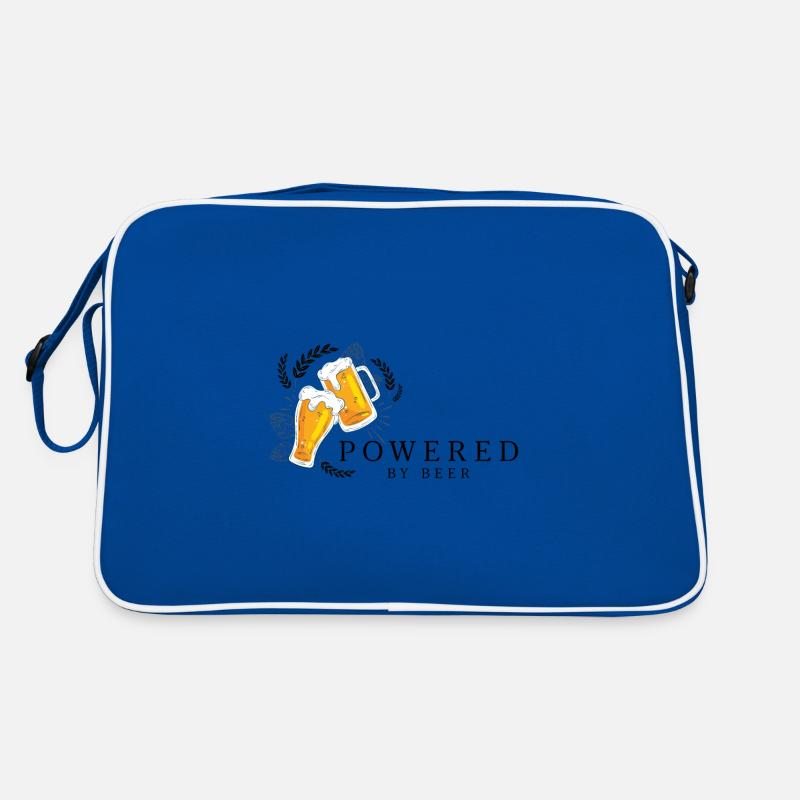Powered by Beer Bier Trinkspruch Retro Tasche