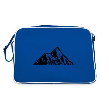 Mountain Silhouette Symbol Mountains - Retro Bag - blue/white - Back