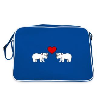 Polar Bear Comic Couple Amour - Sac Retro - bleu/blanc - Dos