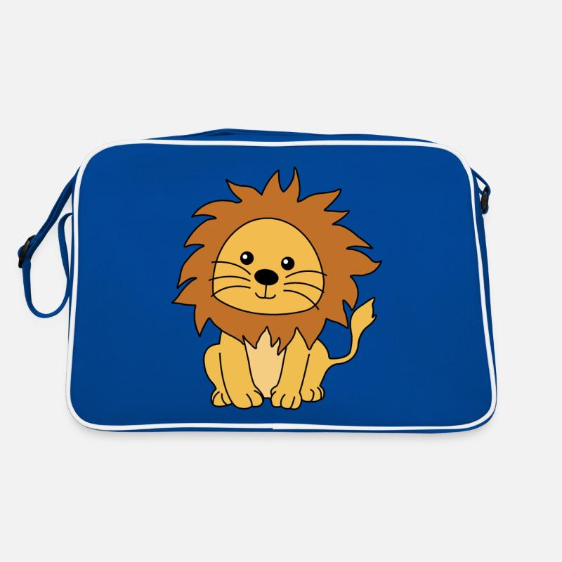Löwe - Retro Tasche - Blau/Weiß