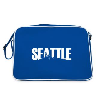 SEATTLE, Washington, USA, Skyline - Retro Bag - blue/white - Back