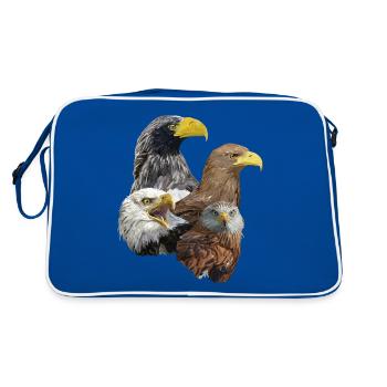 Oiseau de proie - Sac Retro - bleu/blanc - Dos