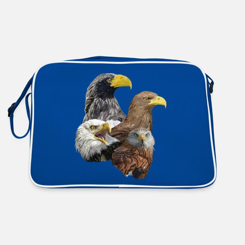 Greifvogel - Retro Tasche - Blau/Weiß