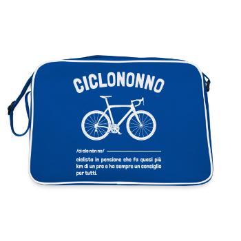 Cyclonono Phrases Funny Bike Grandfather Cyclist - Retro Bag - blue/white - Back