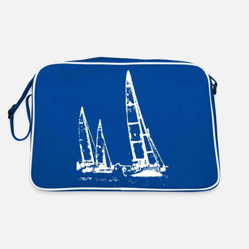 Régate en Bretagne - white - Sac Retro - bleu/blanc