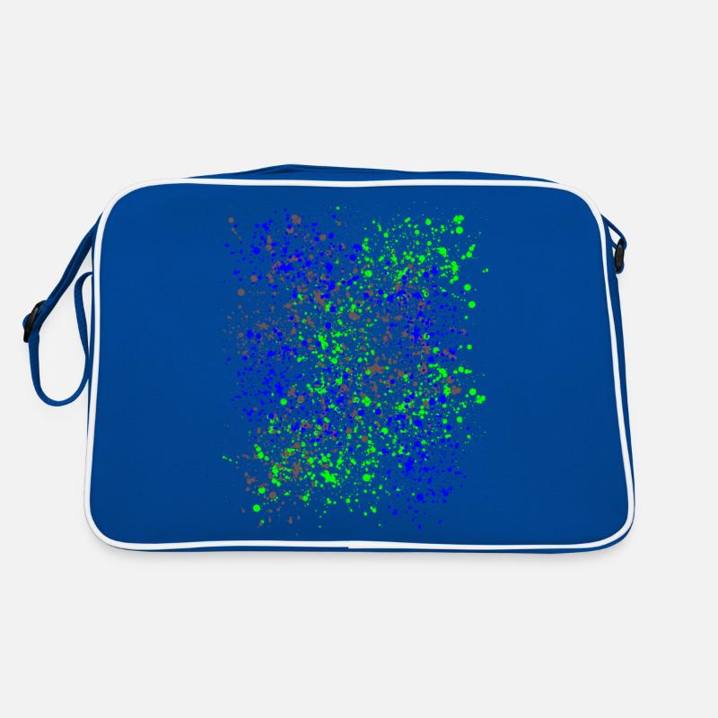 Farbkleckse - bunte Spritzer - Konfetti 2 - Retro Tasche - Blau/Weiß