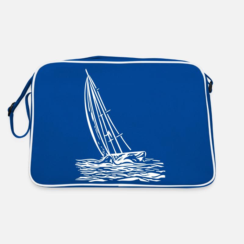Segelboot am Wind Retro Tasche