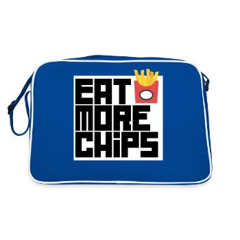Essen Sie mehr Chips - Retro Tasche - Blau/Weiß - Hinten