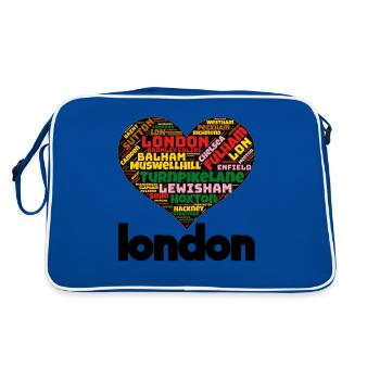 London - Retro Tasche - Blau/Weiß - Hinten