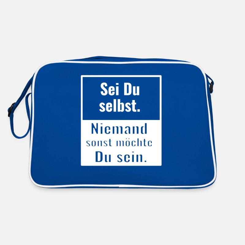 Sei Du selbst - Niemand sonst möchte du sein - Retro Tasche - Blau/Weiß