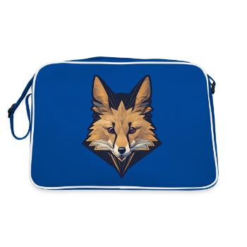 Einfacher Fuchskopf - Retro Tasche - Blau/Weiß - Hinten