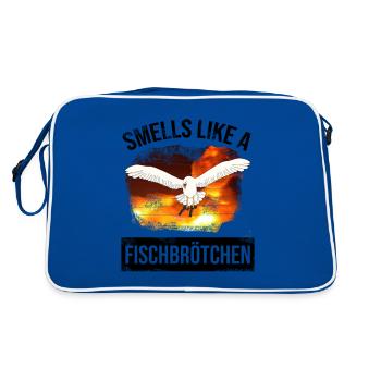 Seagull Hunting Fish Roll - seagull north german moin - Retro Bag - blue/white - Back