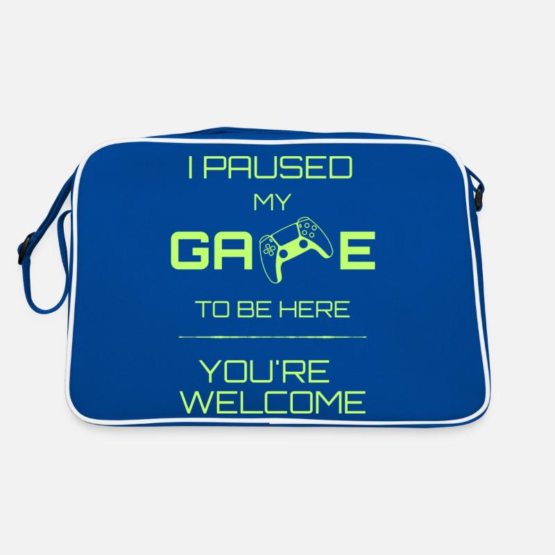 J’ai mis mon jeu Lime en pause - Sac Retro - bleu/blanc