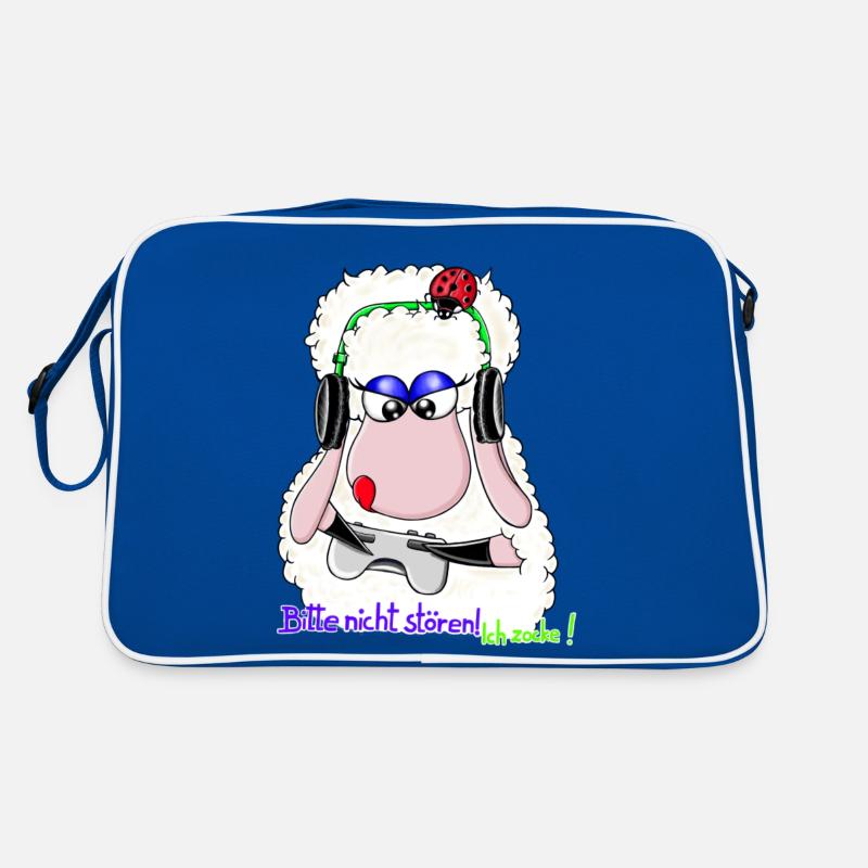 Bitte nicht stören, ich zocke! Wolly Sheepling - Retro Tasche - Blau/Weiß