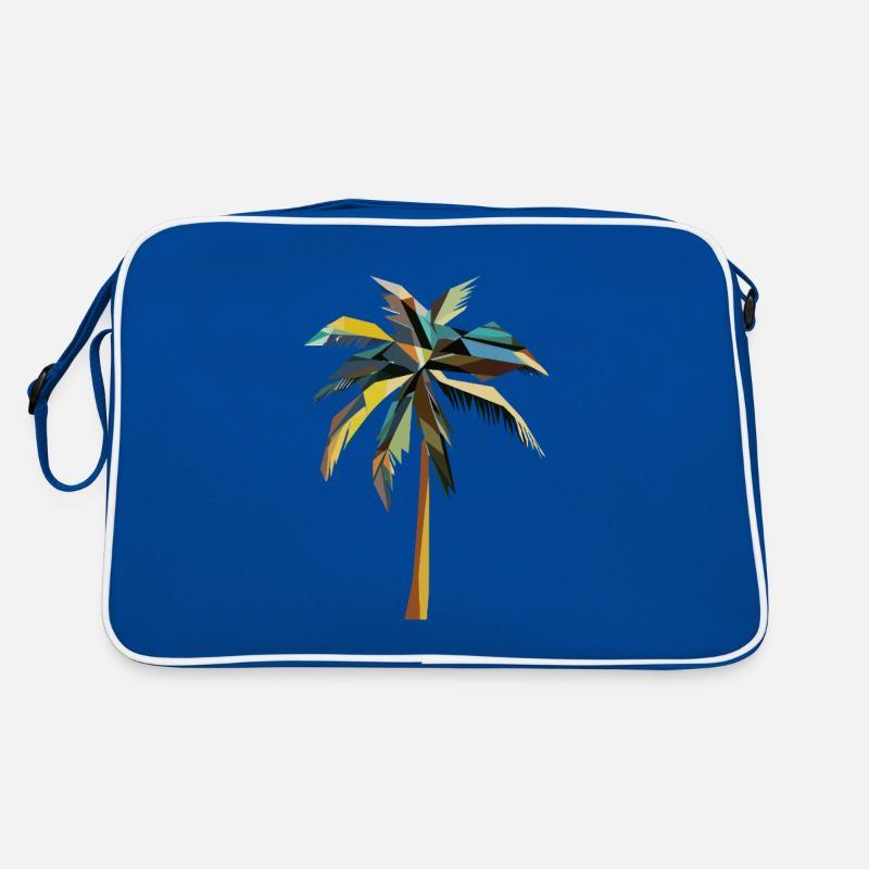 Geometric Palm Tree – Tropical Polygon Design Retro Bag