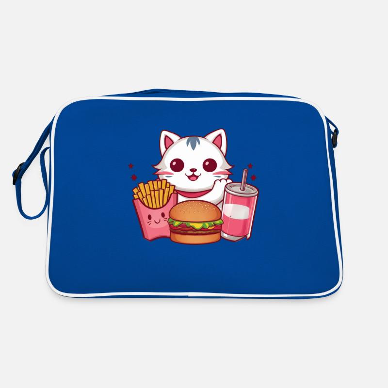 Le chat kawaii adore la restauration rapide Sac Retro