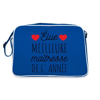 T shirt maîtresse meilleure maîtresse cadeau - Sac Retro - bleu/blanc - Dos