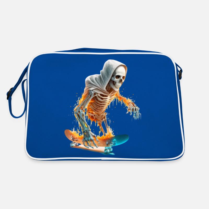 Skateboarder Skeleton Sac Retro