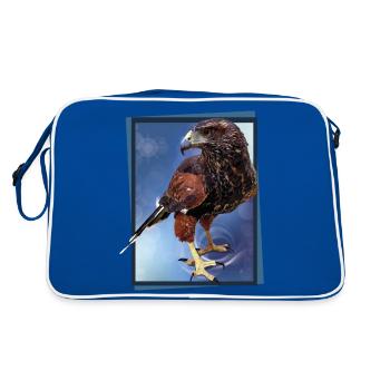 L’aigle rouge et noir - Sac Retro - bleu/blanc - Dos