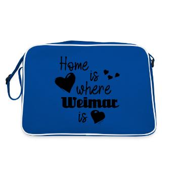 Zuhause in Weimar - Home is where Weimar is - Retro Tasche - Blau/Weiß - Hinten