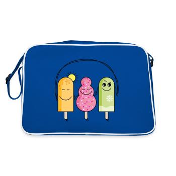 Eis - Retro Tasche - Blau/Weiß - Hinten