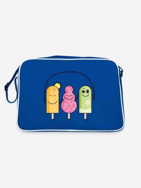 Glace - Sac Retro - bleu/blanc