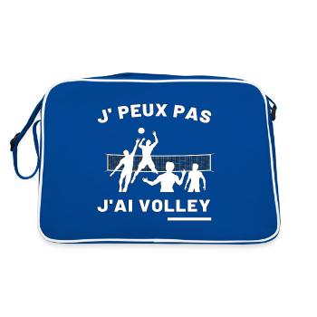 T shirt volley ball j peux pas j ai volley cadeau. - Sac Retro - bleu/blanc - Dos