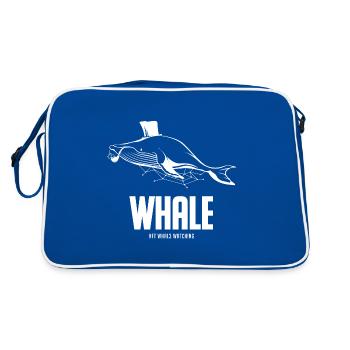 THE WHALE - white - Retro Tasche - Blau/Weiß - Hinten