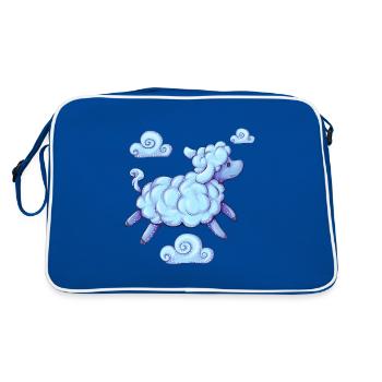 Sheep above the clouds - Retro Bag - blue/white - Back